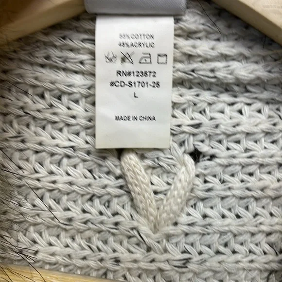 Anthropologie/Northern Angle Raglan Sleeve Fur Accent Sweater  -L- #0045 - Picture 8 of 10